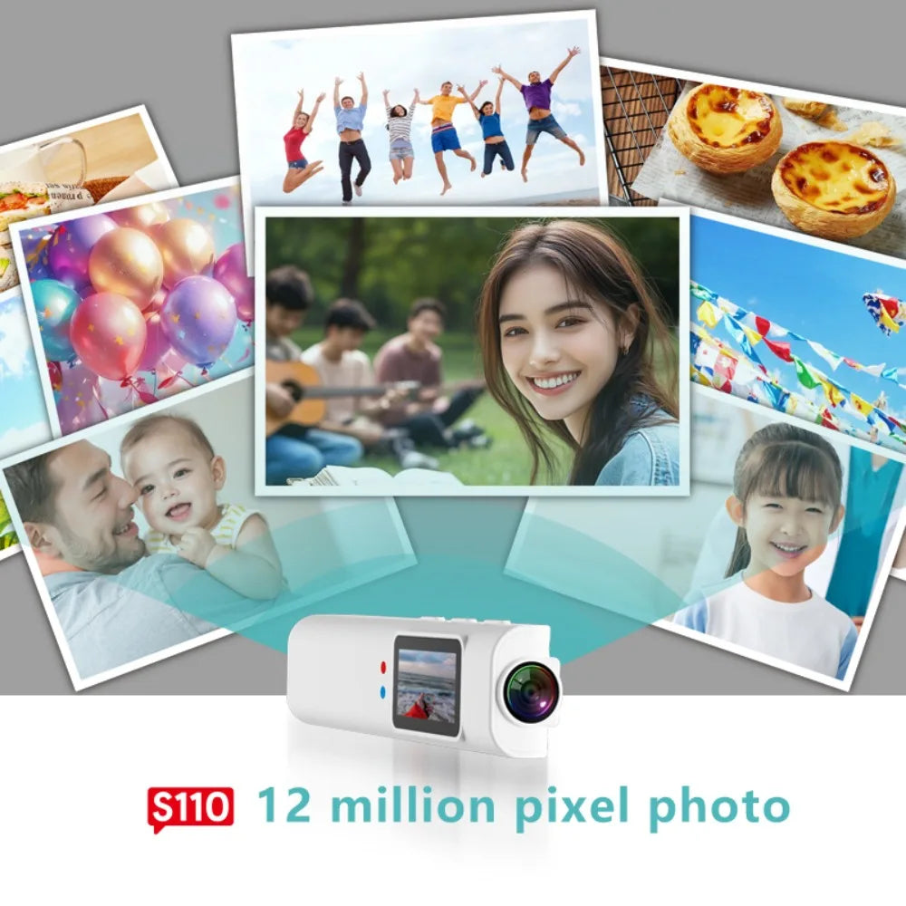 Mini FPV Eyeglasses Action Camera 2.7K Sport Bodycam WiFi Video 0.96