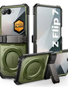 For Samsung Galaxy Z Flip 7 Case UB Grip Military-Grade Rugged Back Phone Case with Stand & Front Screen Protector
