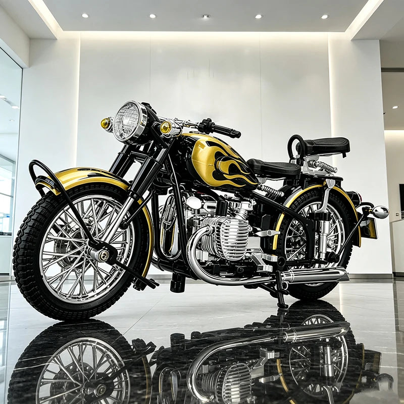 1 10 Scale Alloy Changjiang 750 Motorcycle Model with Sound and Light