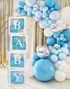 First Birthday Balloon Boxes For Party Decorations 1st Birthday Balloon Blocks Decor with ONE Letter Boy Girl Baby Shower Decor