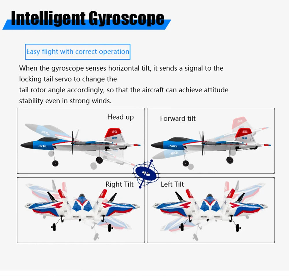 RC Plane F22 Stunts Plane 2.4G Radio Control Glider Remote Control 3D Plane Glider Airplane EPP Foam Boys Toys for