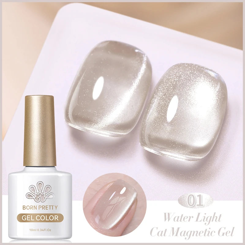 10ml Rainbow Purple Water Light Cat  Gel Nail Polish Shining Super Sliver-light Holographic Soak Off UV Gel