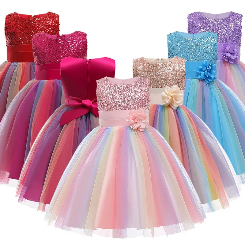 Princess Girl Dress Wedding Birthday Party Frocks for Children Costume Prom Ball Gown Elegant Party Dress For Girls
