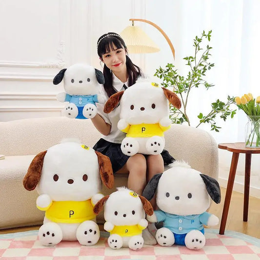 Cartoon Sanrio Pochacco Plush Toy Soft Stuffed Doll Cute Sofa Cushion Bedroom Decoration  Soothing Pillow  Anime Gift