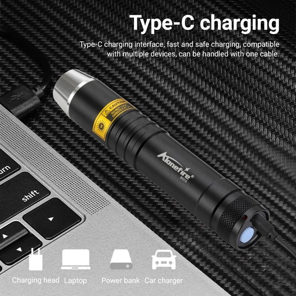 3 In 1 White Yellow UV 365nm Rechargeable LED Flashlight