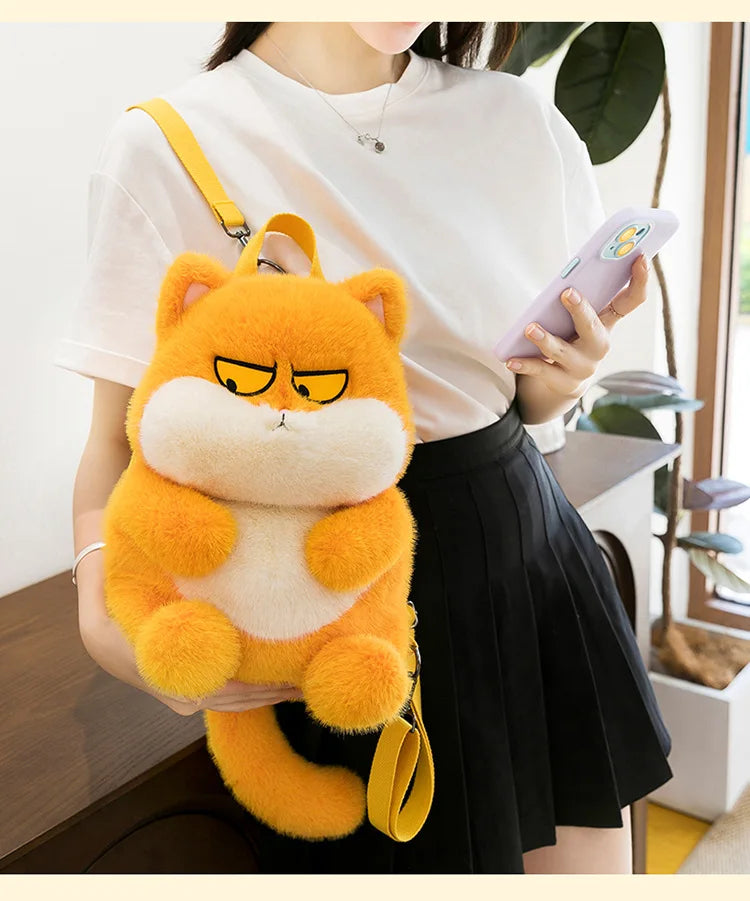 Kawaii Plush Stuffed Cat Doll Backpack Cute Kids Birthday Xmas Gift 2025 New Arrival Plush Toy for Children Girls Soft Cuddly