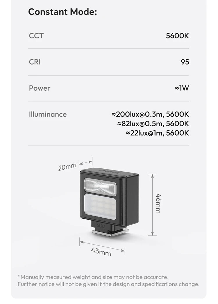 SL02 Spark Lite Camera Flash – Mini Portable 6500K TTL & HSS Photography & Video Light for Sony, Canon, Nikon, Panasonic