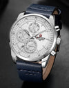 Luxury Waterproof 24 hour Date Quartz Watch Man Fashion Leather Sport Wrist Watch Men Clock