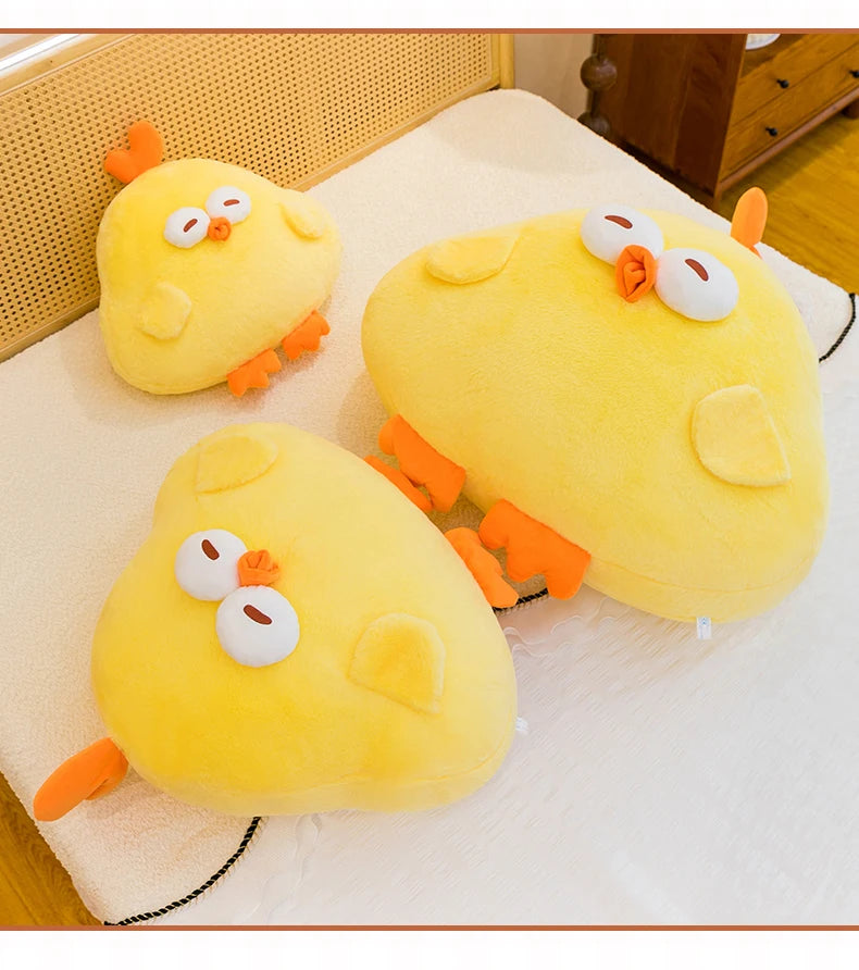 Cute Yellow Chicken Plush Toy Soft Cartoon Pillow