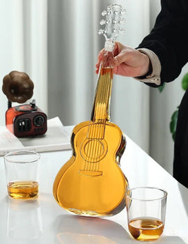 High Borosilicate Glass Wine Bottle Guitar Violin Decanter Wine Set Thickened Transparent Craft Decanter Bottle Decoration