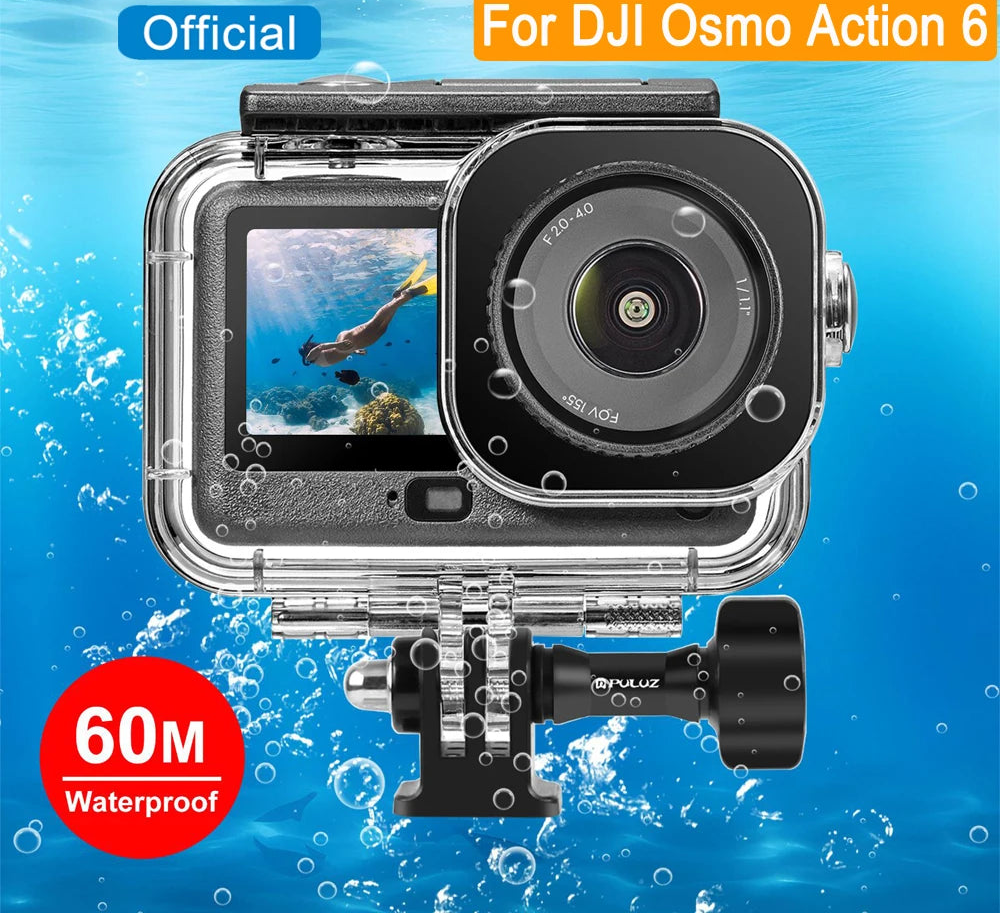 60 Metre Waterproof Diving Case for DJI Osmo Action 6 with Invisible Adapter