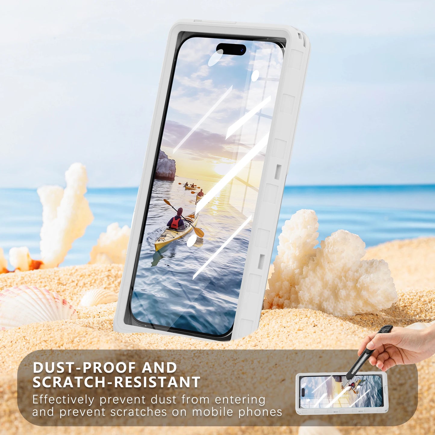 Waterproof Phone Case, New, Transparent, Universal, Underwater Touch Screen, Dust and Drop Protection, IP68, 6.9"
