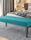 Velvet Long Bench Cover Stretch Soft Piano Stool Covers Rectangle Elastic Chair Cover All-inclusive for Dining Room Bedroom
