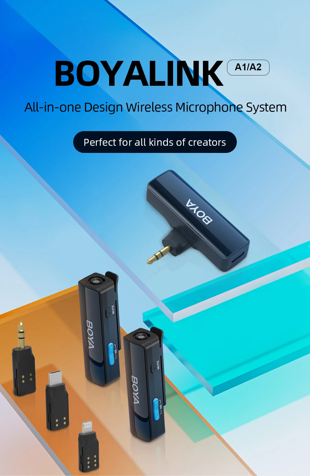 A Wireless Lavalier Microphone for iPhone 15/16 Series OPPO Samsung Xiaomi Go Pro SONY DSLR Cameras Vlog Recording