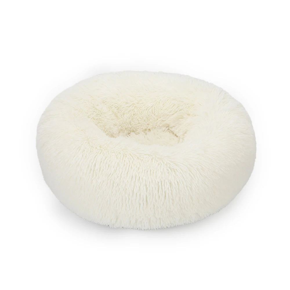 Plush Donut Dog Bed Washable Pet Cushion