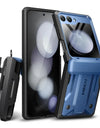Dual Layer Rugged Protective Cover with Rotatable Belt Clip Screen Hinge Protection Case for Samsung Galaxy Z Flip 5