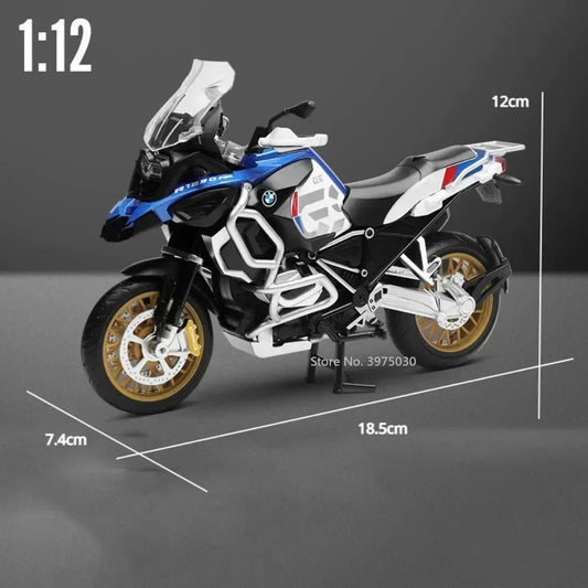 1:12 BMW R1250 GS Alloy Scale Motorcycle Model Toy Highly Simulated Static Motorcycle Model Wheel Suspension Collection