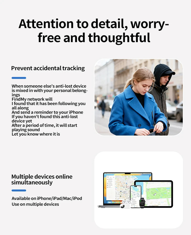 Mini Tracker Work With Find My APP Ultra Long Battery Life Mini Locator For Keys Pets Wallet Anti-Loss Device Smart Find