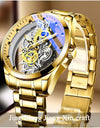 Men Watch Skeleton Quartz Wristwatch Gold Skeleton Retro Man Watch Top Brand Luxury Clock Watches