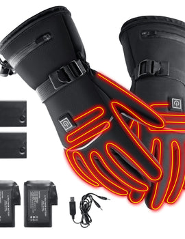 Winter Heating Cycling Gloves Black Ski Waterproof With Battery Warm Electric Heating Temperature Control Outdoor Riding Gloves