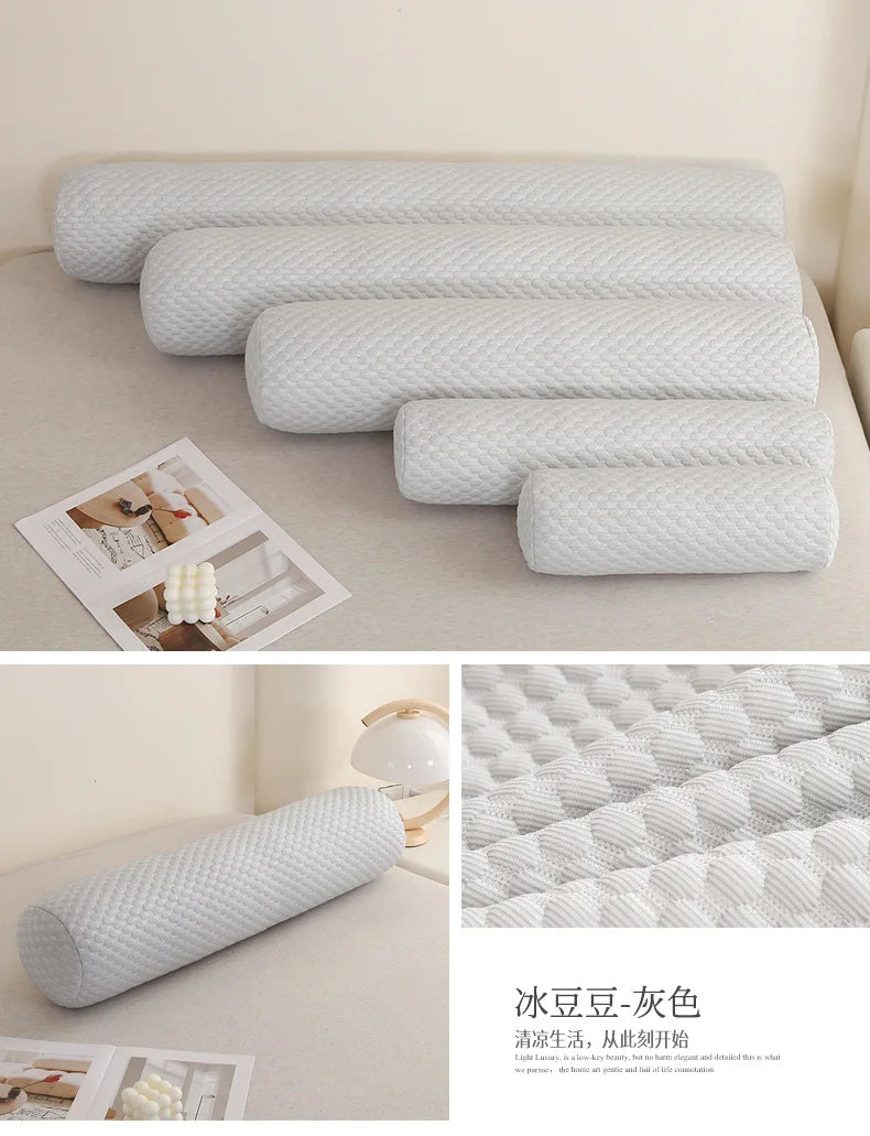 Round Neck Pillow Roll Cervical Support Pillows Neck Pain Relief Cylinder Bolster Pillows with Removable Washable Cove for Chair