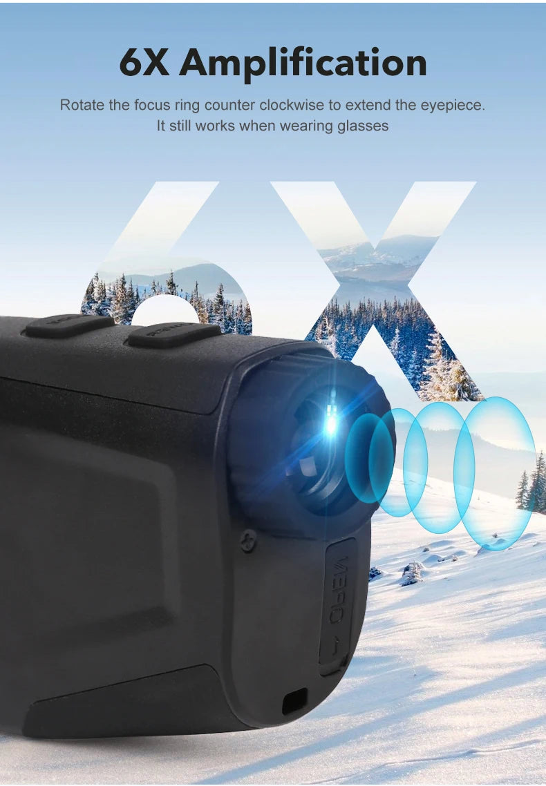 6X Golf Laser Rangefinder 1300 Yard Rechargeable Distance Meter