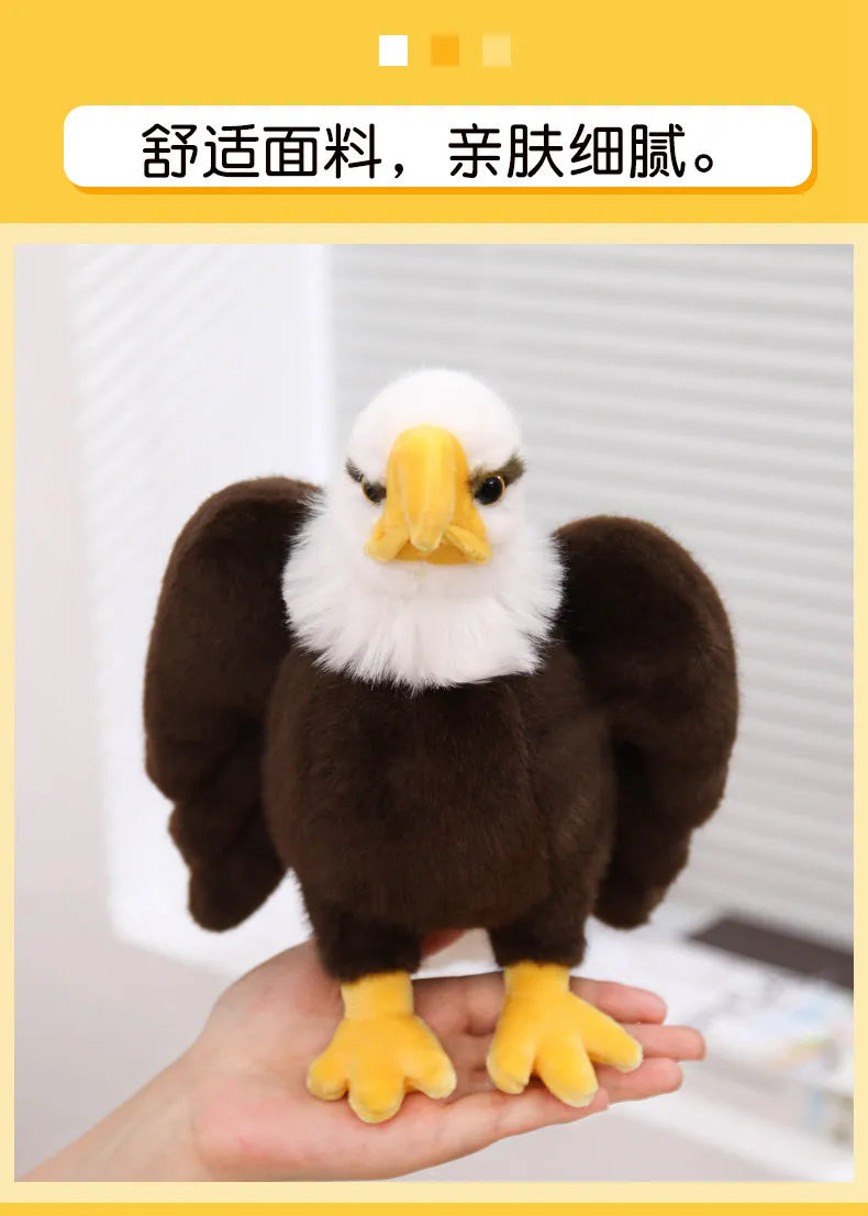 White Headed Eagle Plush Stuffed Animal Realistic Bird Model