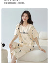2-Pcs Women’s Cotton Pajama Set – Breathable Short Sleeve Summer Sleepwear with Cute Prints