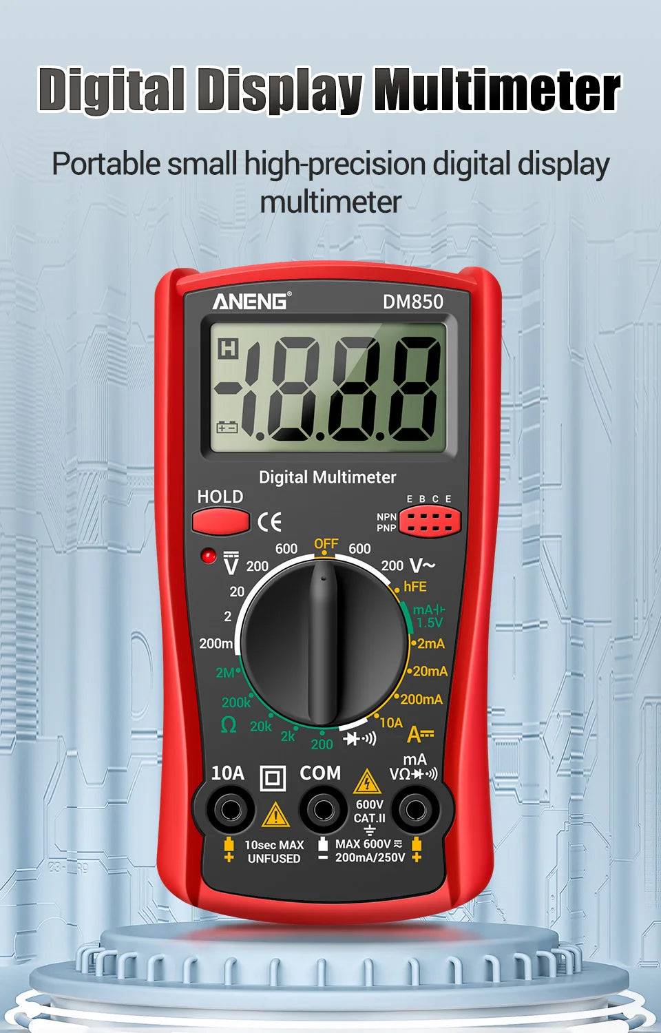 1999 Counts Digital Multimeter Electric Professional Automatic AC/DC Voltage Tester Current Ohm Ammeter Detector Tools