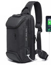 Multi functional Men's Oxford Crossbody Bag Anti-theft Shoulder Bags Short Trip Messenger USB Charging Chest Bag Pack