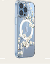 Magsafe Tulip Flower Magnetic Transparent Phone Case for iPhone 16 15 Pro Max 14 Plus Wireless Charging Shockproof Cover