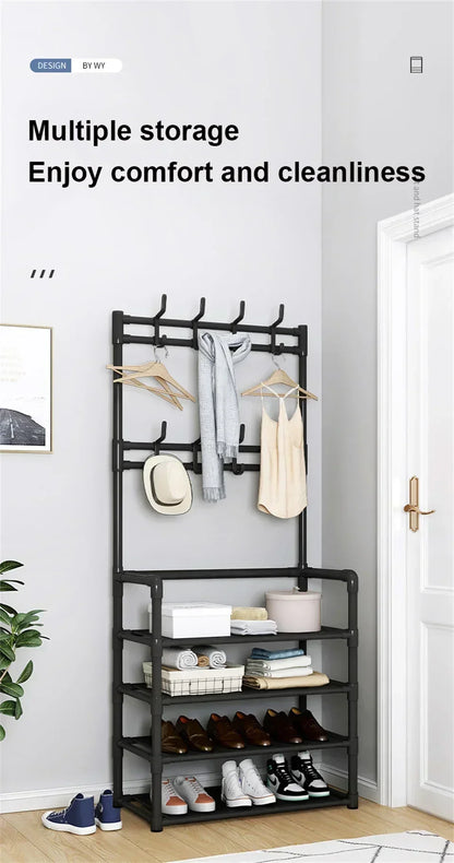 Coat Shelves Shoe Furniture Strong Load-bearing Living Room Organizer Clothes Hat Shoes Storage Shelf Bedroom Bag Storage Rack