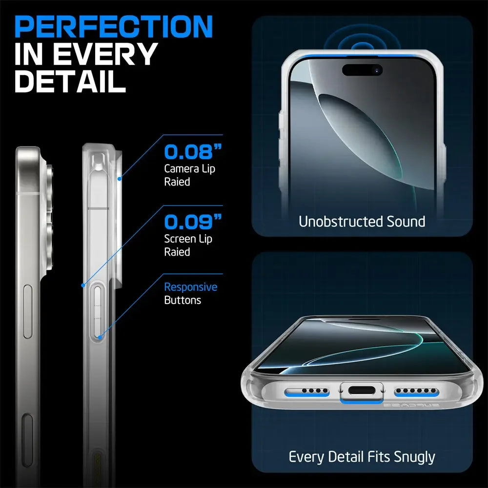 For iPhone 16 Pro Max Case with Camera Control Capture Button UB Mag Stand Series Slim Clear  MagSafe Phone Case