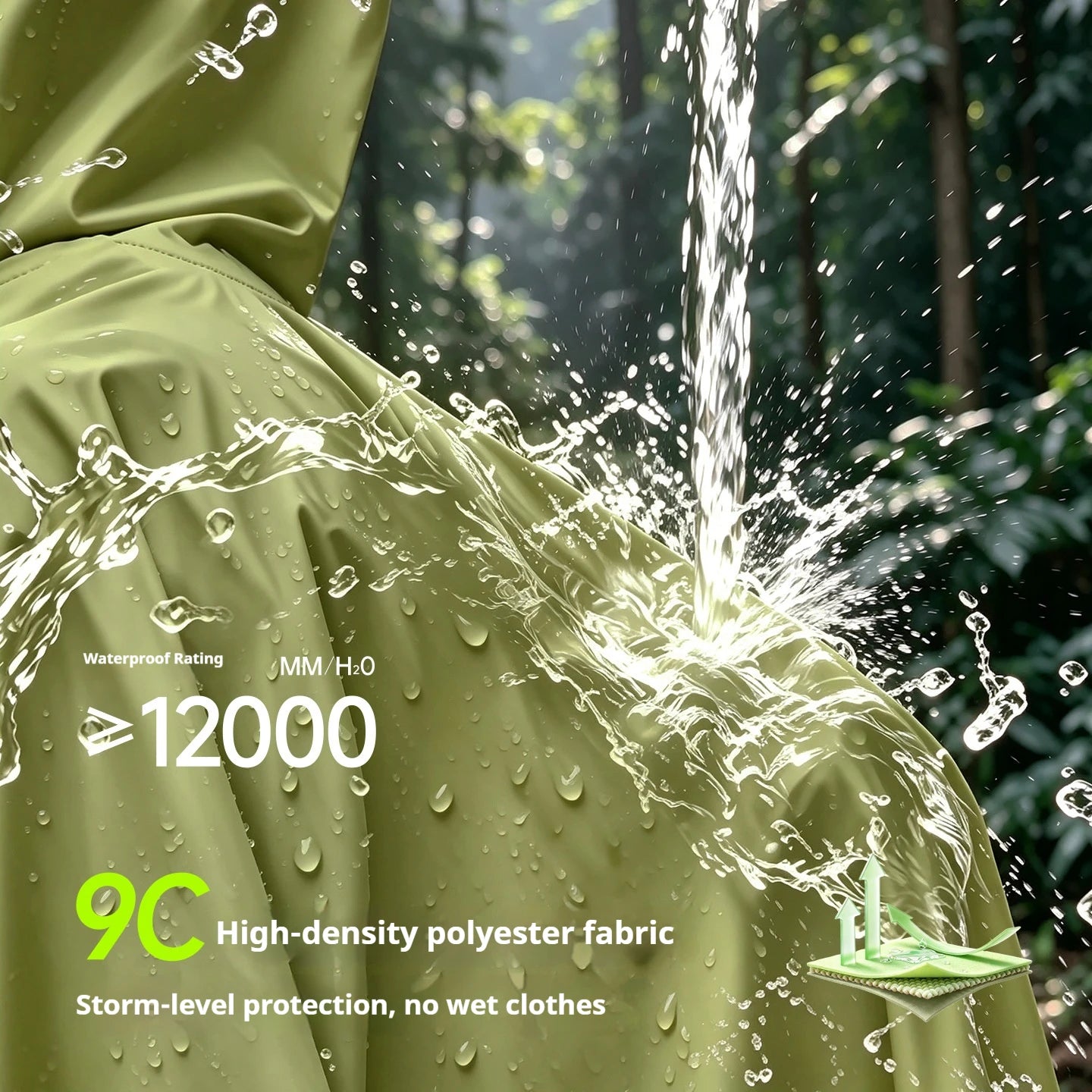 Full Body Waterproof Rain Poncho for Electric Scooter and Cycling