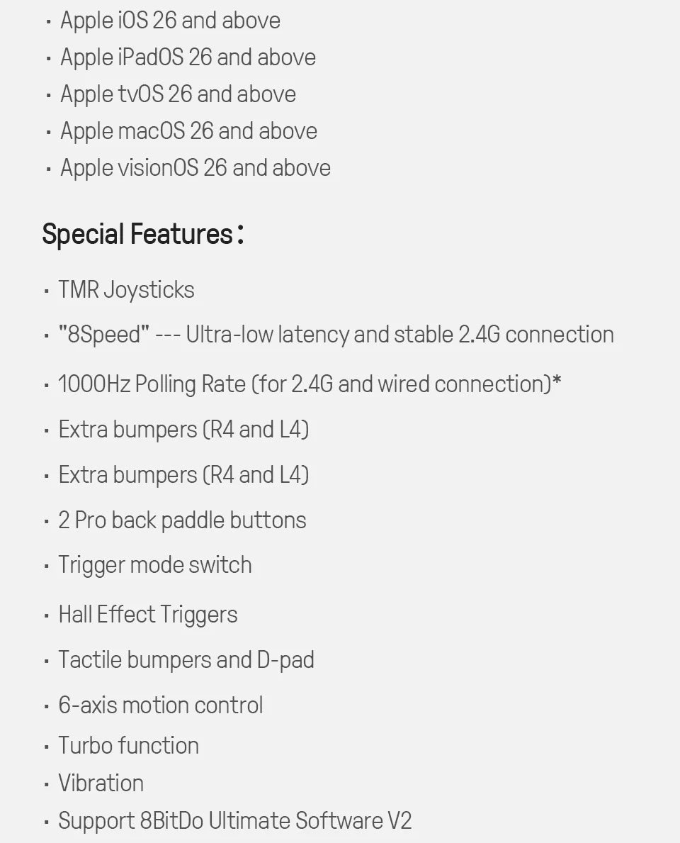Wireless Gaming Controller with TMR Joysticks and Charging Dock for PC and Android