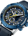 Men High Quality Multifunction Chronograph Leather Business Sports Wristwatches