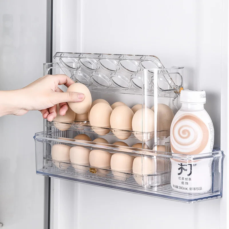 Egg Storage Box Holder Refrigerator Organizer Food Containers Egg Fresh-keeping Case Tray Dispenser Kitchen Storage Boxes