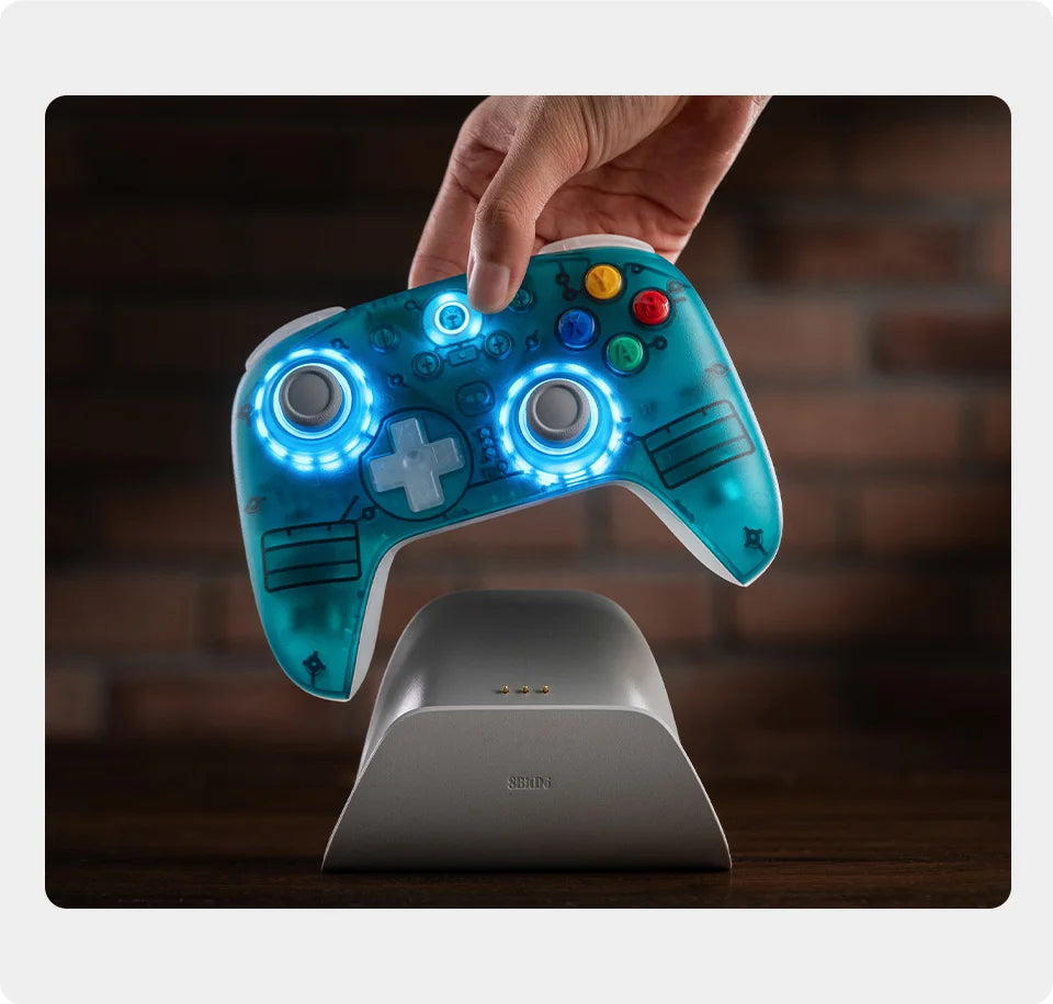 Wireless Gaming Controller with TMR Joysticks and Charging Dock for PC and Android