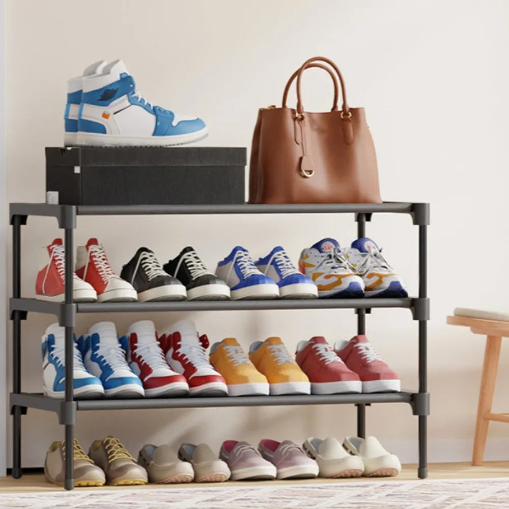 4 Tier Shoe Storage Cabinet Simple Indoor Economical Multi-Layer Shoes Racks Multi-Layer Non-Woven Fabric Simple Shoes Shelves