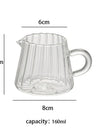 75-500ml Stripe Milk Jug Heat-resistant Glass Cup With Handle Coffee Milk Tea Separator Fair Cup Home Cafe Drinkware Gift