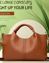 Leather Shoulder Bags For Women Ladies Luxury Handbag Crossbody Bag Zipper Messenger Solid Color Saddle Bag