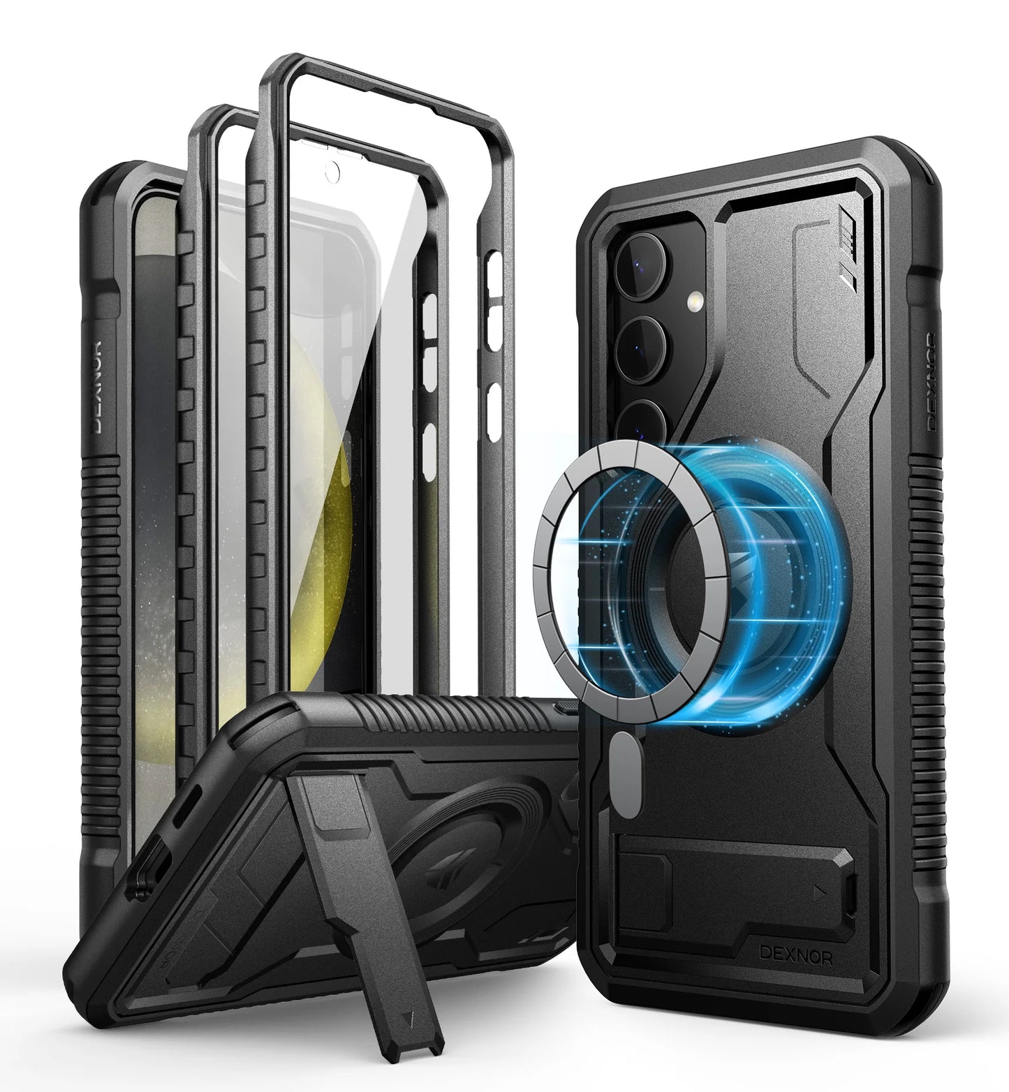 For Samsung Galaxy S24 + Plus Case holder For MagSafe Shockproof Rugged Bumper Cover Protective With Built in Screen Protector
