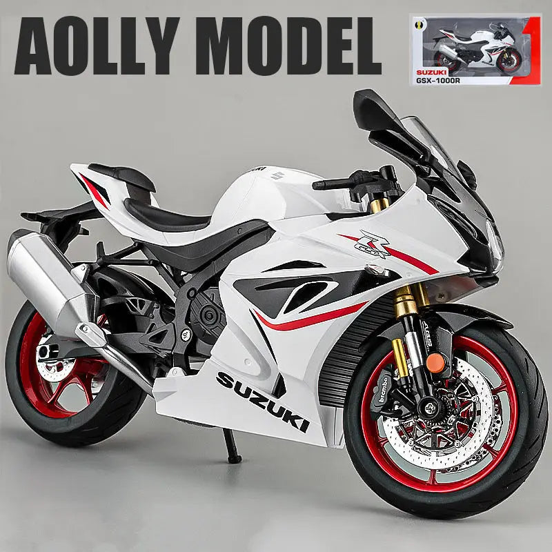Diecast Suzuki GSX 1000R Racing Motorcycle Model 1 to 9 Scale