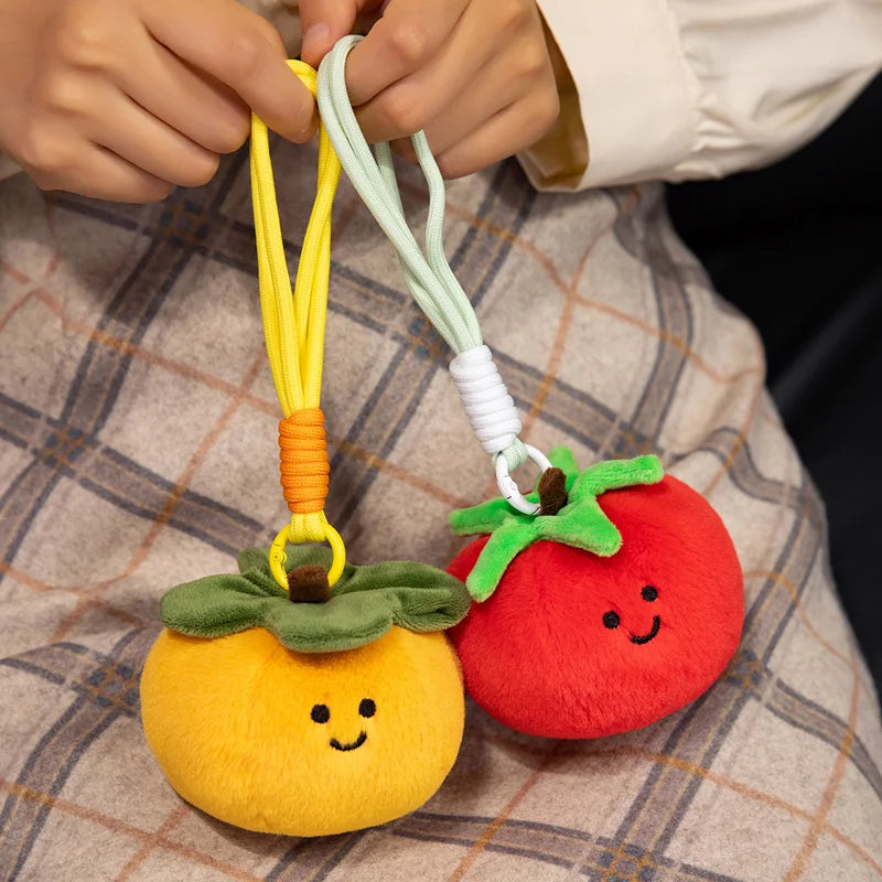 Cute Fruit and Vegetable Plush Pendant Backpack Charm