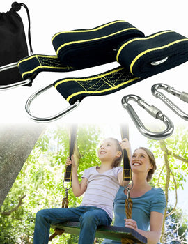 One Pair Tree Swing Hanging Kit Hammock Straps Camping 350 KG Load Capacity Rope Carabiner Outdoor Hiking Hammock Hanging Belt