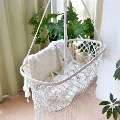 Nordic Style Newborn Indoor and Outdoor Cotton Rope Hammock Hanging Chair Swing Baby Cradle Baby Bed Rocking Chair