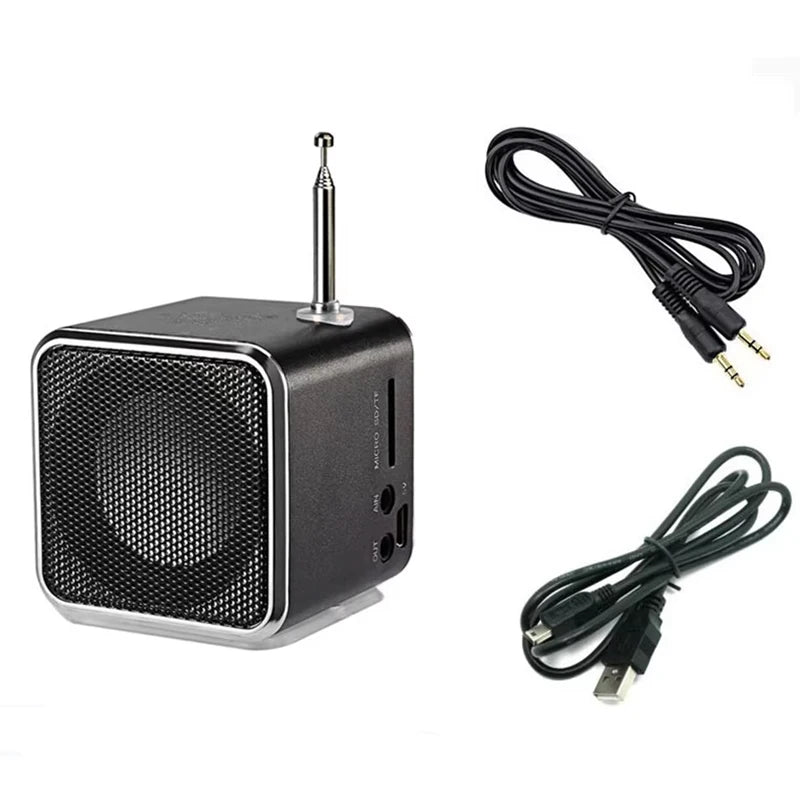 Rechargeable Portable radio FM portable mini radio Mini High Bluetooth Portable Voice Suitable for computer cell phone MP3 music