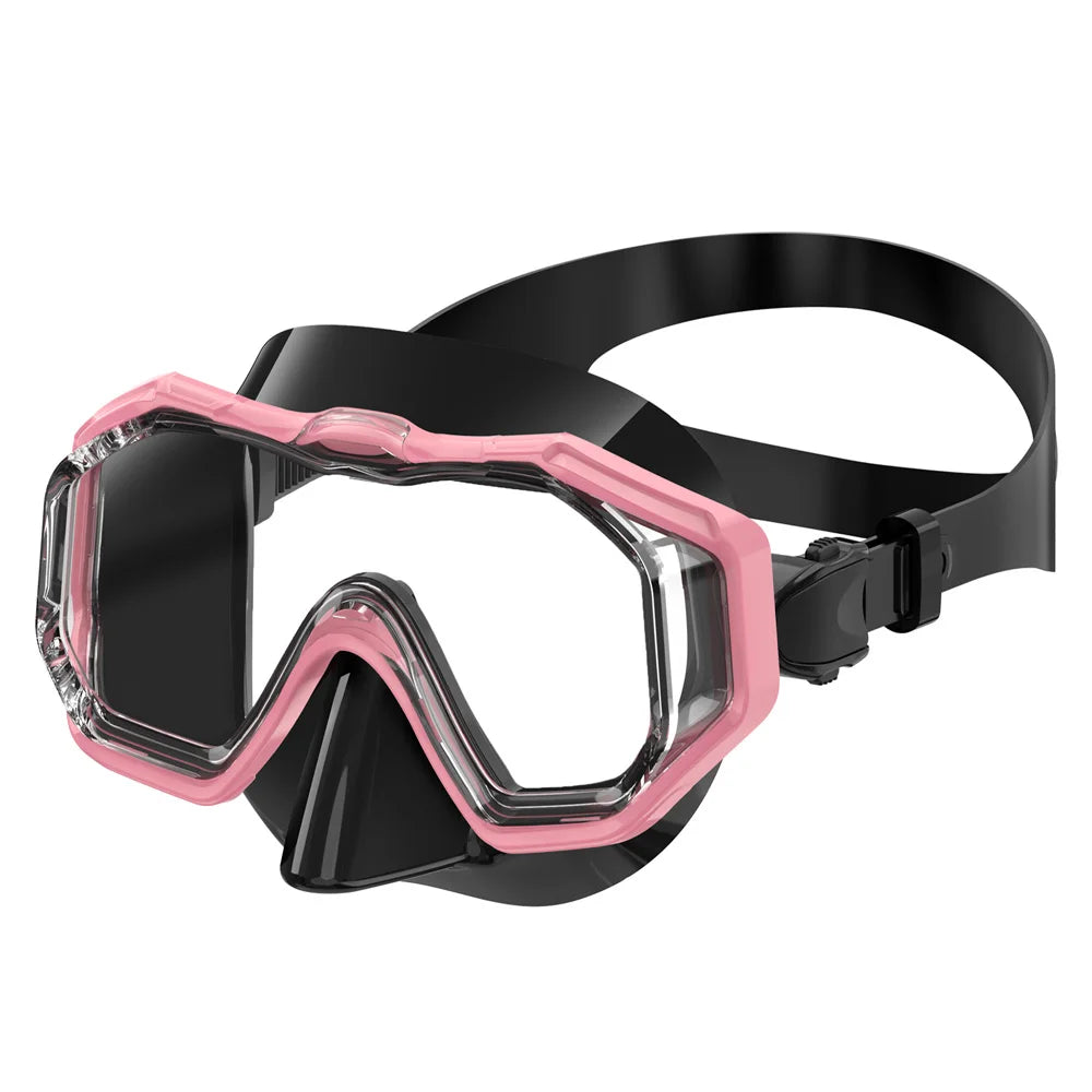 Snorkel Mask 3 Windows Panoramic Wide View HD 3 Lens Adjustable Scuba Snorkeling