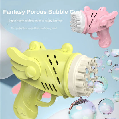 Electric Bubble Maker Machine Gun Bazooka Party Flashing Light Auto Blower Soap Ball Water for Children Kid Outdoor Bubbl Toys