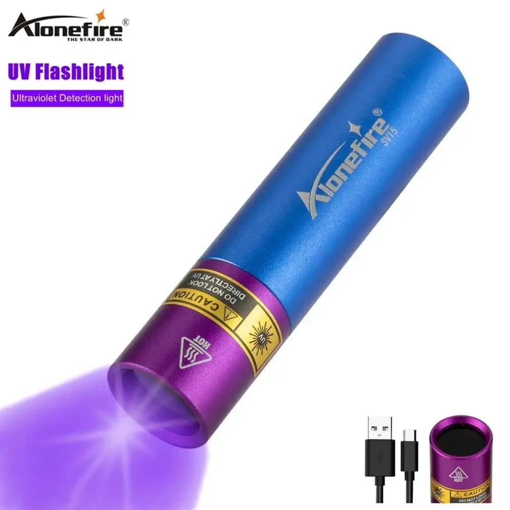 365nm UV Rechargeable Blacklight Flashlight For Detection